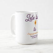 プロポーズパーティー 名前 日付 グラス で乾杯しよう コーヒーマグカップ (正面左)