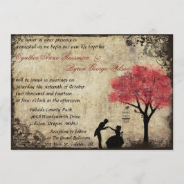 プロポーズヴィンテージウェディング招待状イン赤 招待状