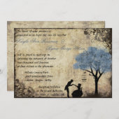 プロポーズヴィンテージウェディング招待状イン青 招待状 (正面/裏面)