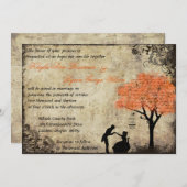 プロポーズヴィンテージウェディング招待状インOrange 招待状 (正面/裏面)