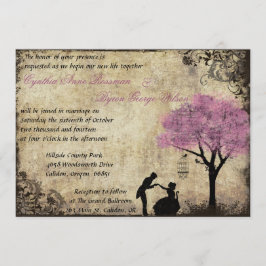 プロポーズヴィンテージウェディング招待状ピンク 招待状