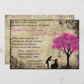 プロポーズヴィンテージウェディング招待状ホットピンク 招待状 (正面/裏面)