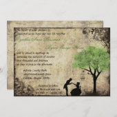 プロポーズヴィンテージウェディング招待状inグリーン 招待状 (正面/裏面)