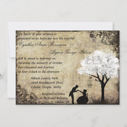 プロポーズヴィンテージウェディング招待状inホワイト 招待状 (正面)