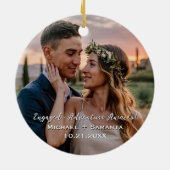 プロポーズ写真 She Said Yes! と飛行機の旅 セラミックオーナメント (裏面)