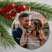 プロポーズ写真 She Said Yes! と飛行機の旅 セラミックオーナメント
