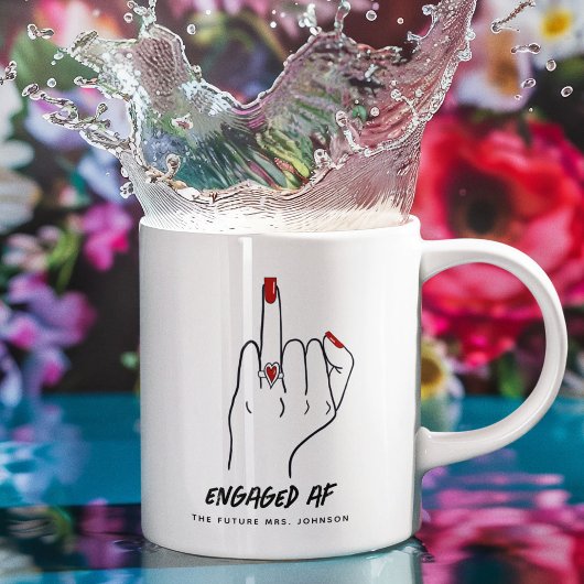プロポーズ成立!花嫁指輪の輝き コーヒーマグカップ