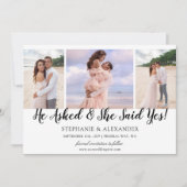 プロポーズ承諾の写真付き発表 婚約発表 招待状 (正面)