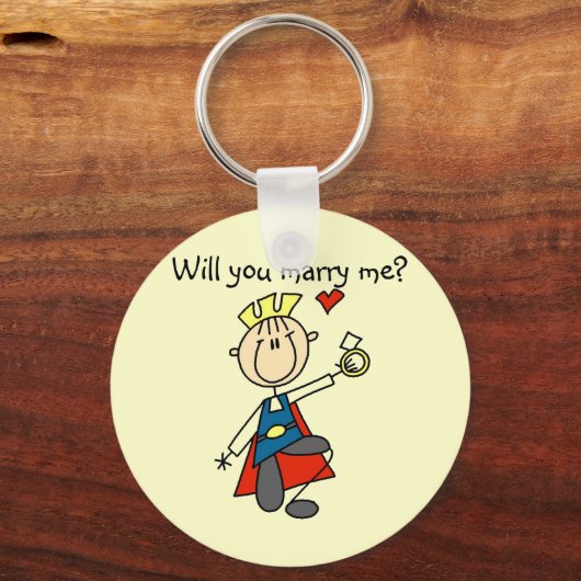 プロポーズ結婚のTシャツとギフトを結婚 キーホルダー (正面)