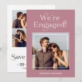 プロポーズ記念日と結婚式の日のお知らせフォト 案内状 (正面/裏面)