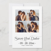 プロポーズ記念日と結婚式の期日を知らせる写真 案内状 (裏面)