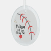 プロポーズ オーナメント - スポーツ、結婚してくれる？ (正面左)