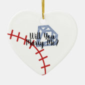 プロポーズ オーナメント - 私と結婚してくれる？野球指輪 (正面)