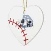 プロポーズ オーナメント - 私と結婚してくれる？野球指輪 (左)