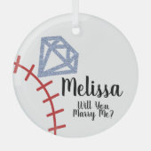 プロポーズ オーナメント - 私と結婚してくれる？ 野球 (正面)