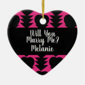 プロポーズ オーナメント - 結婚してくれ 黒白 トリブ (正面)