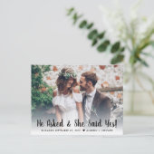 プロポーズ 彼女はイエスと言った 結婚式 写真 結婚します 案内ポストカード (スタンド正面)