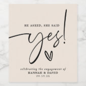 プロポーズ 承諾 パーティー ワインラベル (シングルラベル)