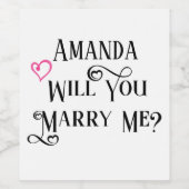 プロポーズ 結婚してくれる？ ワインラベル (シングルラベル)