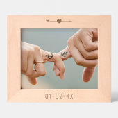 プロポーズ/結婚記念日のハートと矢印の水平フレーム レーザー彫刻フレーム