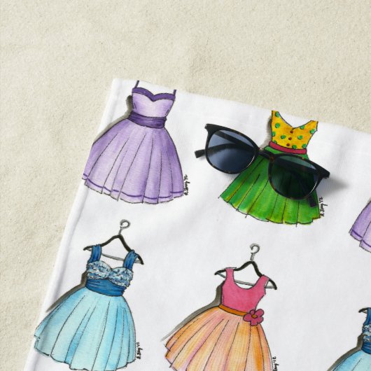 プロムかわいらしパーティードレスレトロヴィンテージファッション ビーチタオル (インサイチュ)