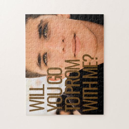 プロムに一緒に行ってくれる？フォトメカスタムッセージ ジグソーパズル (縦)