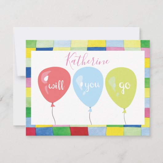 プロムのダンスのPromposalの気球 カード (正面)