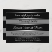 プロムの年長のフォーマルなクラス2099年の黒い銀、トレンディー 招待状 (正面/裏面)