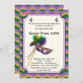 プロムの年長の後輩、招待の仮面舞踏会、シェブロン 招待状 (正面/裏面)