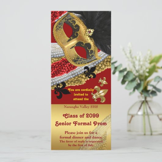 プロムの招待状のチケットのスタイル、プロム、仮面舞踏会 招待状 (スタンド正面)