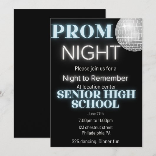 プロムの招待状 招待状 (正面/裏面)