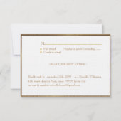 プロムの返信、グレートギャツビー、白に金 出欠カード (裏面)