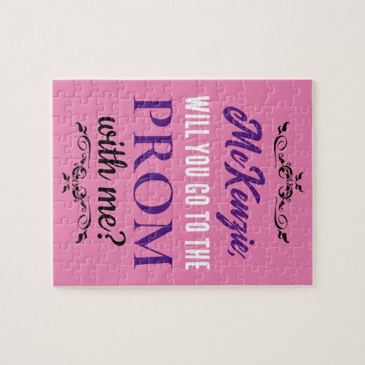 プロムまたはホームカミングの彼女のためのプロポーズカスタム ジグソーパズル (横)