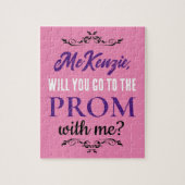 プロムまたはホームカミングの彼女のためのプロポーズカスタム ジグソーパズル (縦)