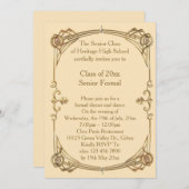 プロムクラスの上級フォーマル者 招待状 (正面/裏面)