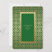 プロムシニアジュニアブラック金ゴールドジオメトリエメラルド 招待状 (裏面)