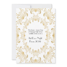 プロムシニア、アールデコ、フラワー様式化、白金ゴールド