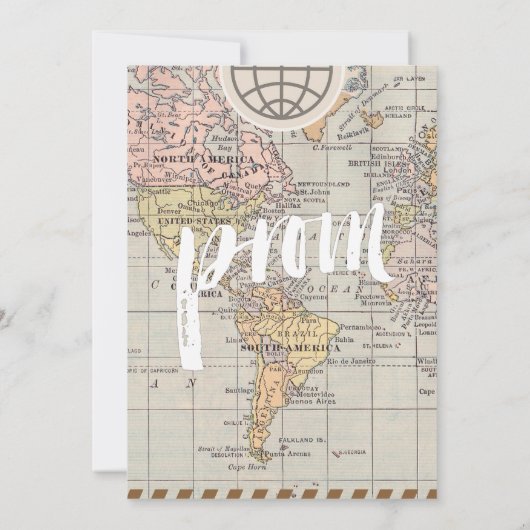 プロムナイトのヴィンテージ旅行招待状カード 招待状 (裏面)