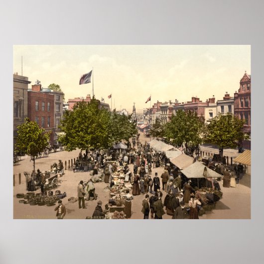 プロムナード – Market Day, Taunton, Somerset, England ポスター (正面)