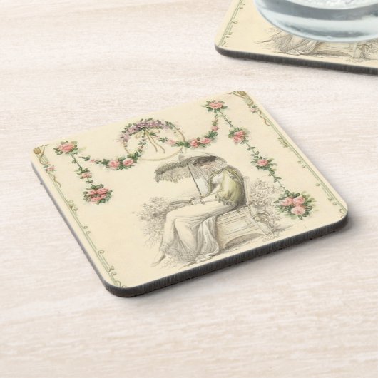 'プロムネードドレス'リージェンシーファッショーンプレート コースター (左側)