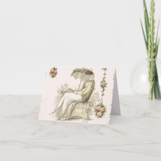 'プロムネードドレス'リージェンシーファッショーンプレート ノートカード (正面)