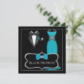 プロムハイスクールダンフォーマルスレッドブラックタイ 招待状 (スタンド正面)