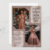 プロムパーソナライズされたが卒業式カップルの写真を送信 招待状 (正面/裏面)