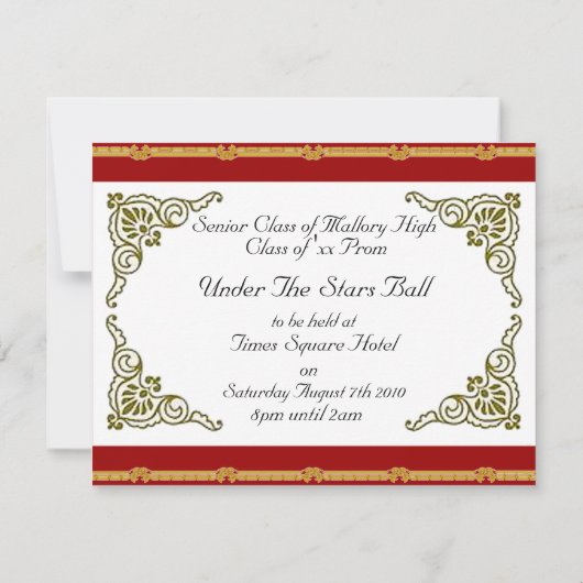 プロムパーティの招待状 招待状 (裏面)