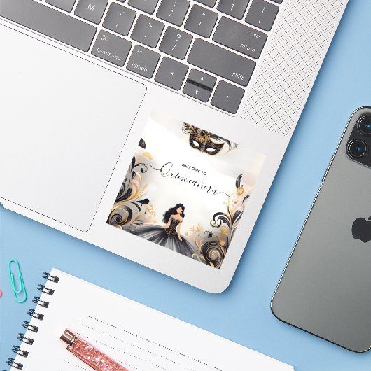 プロムファンシーマスクおもしろい仮装ボールキンセアニェラ シール (ノートパソコンとiPhone)