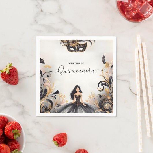 プロムファンシーマスクおもしろい仮装ボールキンセアニェラ スタンダードカクテルナプキン (インサイチュ)