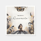 プロムファンシーマスクおもしろい仮装ボールキンセアニェラ スタンダードカクテルナプキン (正面)