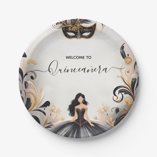 プロムファンシーマスクおもしろい仮装ボールキンセアニェラ ペーパープレート (正面)