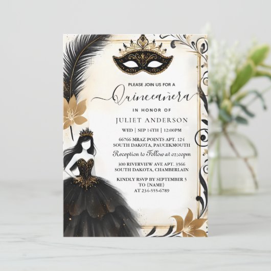 プロムファンシーマスクおもしろい仮装ボールキンセアニェラ 招待状 (スタンド正面)