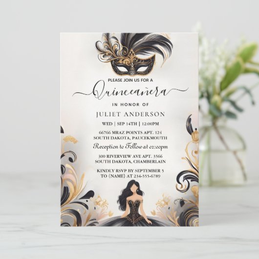 プロムファンシーマスクおもしろい仮装ボールキンセアニェラ 招待状 (スタンド正面)